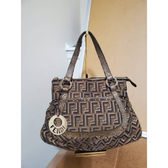 Authentic Fendi Metallic Zucca Chef Tote - Picture 1 of 9